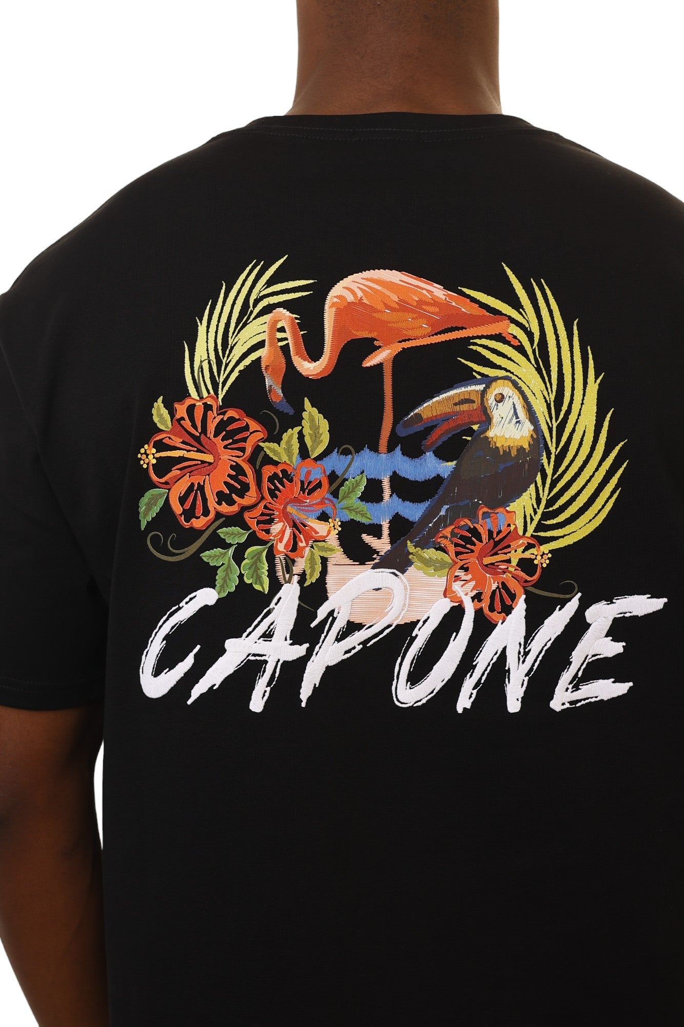 Capone T-Shirt Flamingo Island Black-AL Capone Premium