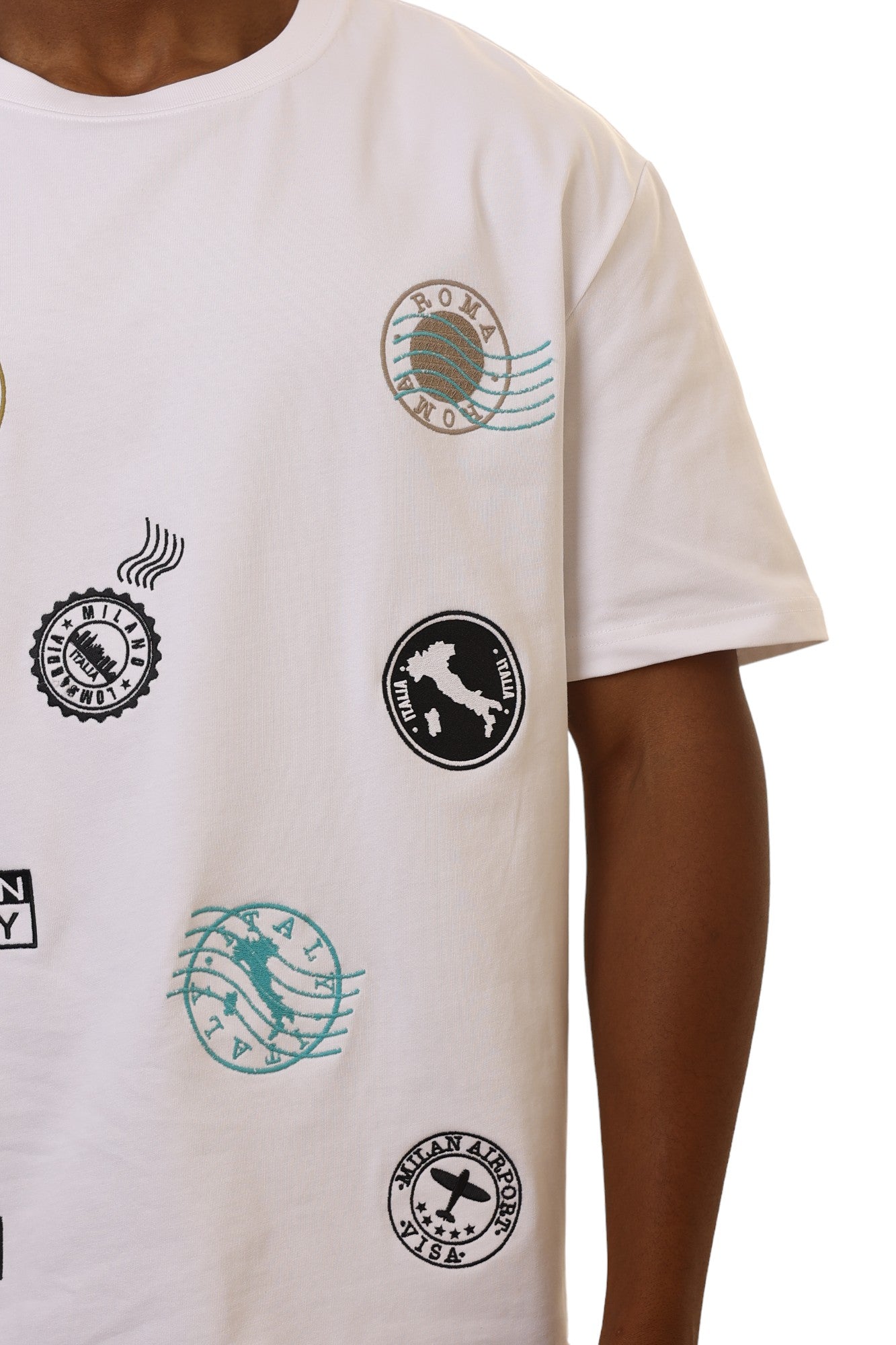 Capone T-Shirt Embossed Stamps White-AL Capone Premium