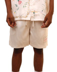 Capone Short Floral Embroidered Beige-AL Capone Premium