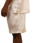 Capone Short Floral Embroidered Beige-AL Capone Premium
