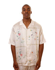 Capone Shirt Floral Embroidered Beige-AL Capone Premium