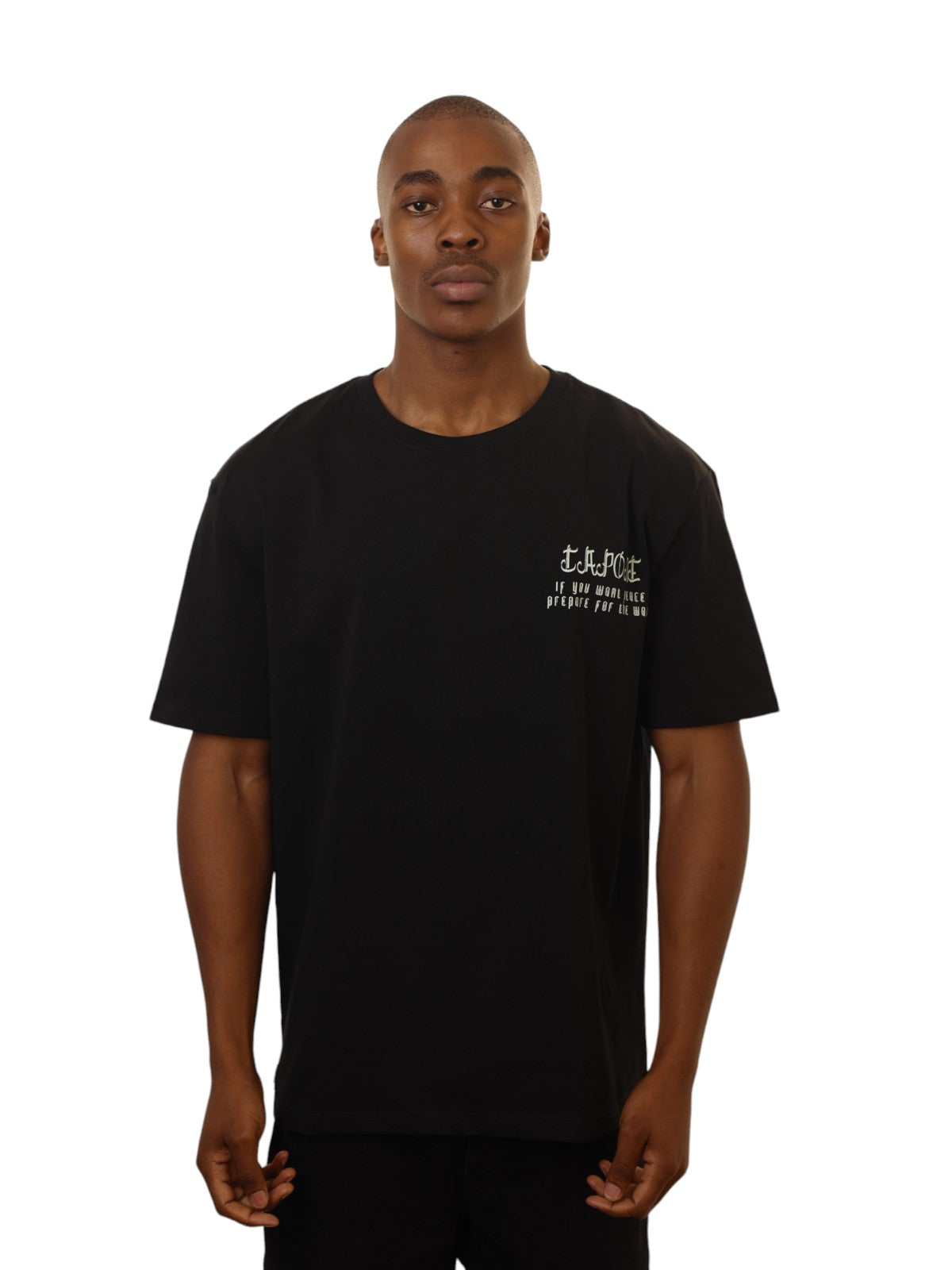 Capone T-Shirt Print Phrase Patch Black-AL Capone Premium