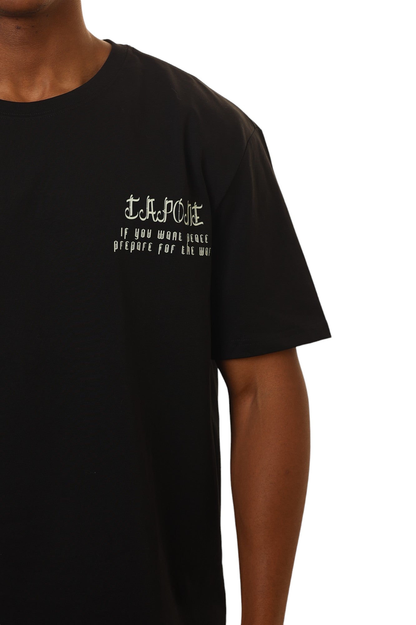 Capone T-Shirt Print Phrase Patch Black-AL Capone Premium