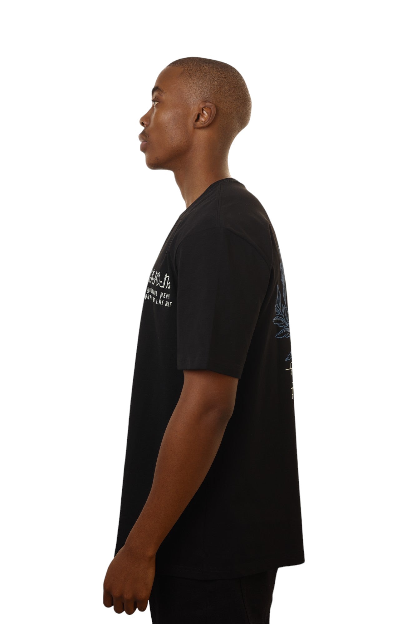 Capone T-Shirt Print Phrase Patch Black-AL Capone Premium