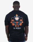 Capone T-Shirt Mexican Embroidered Viva La Mexico Black-Orange