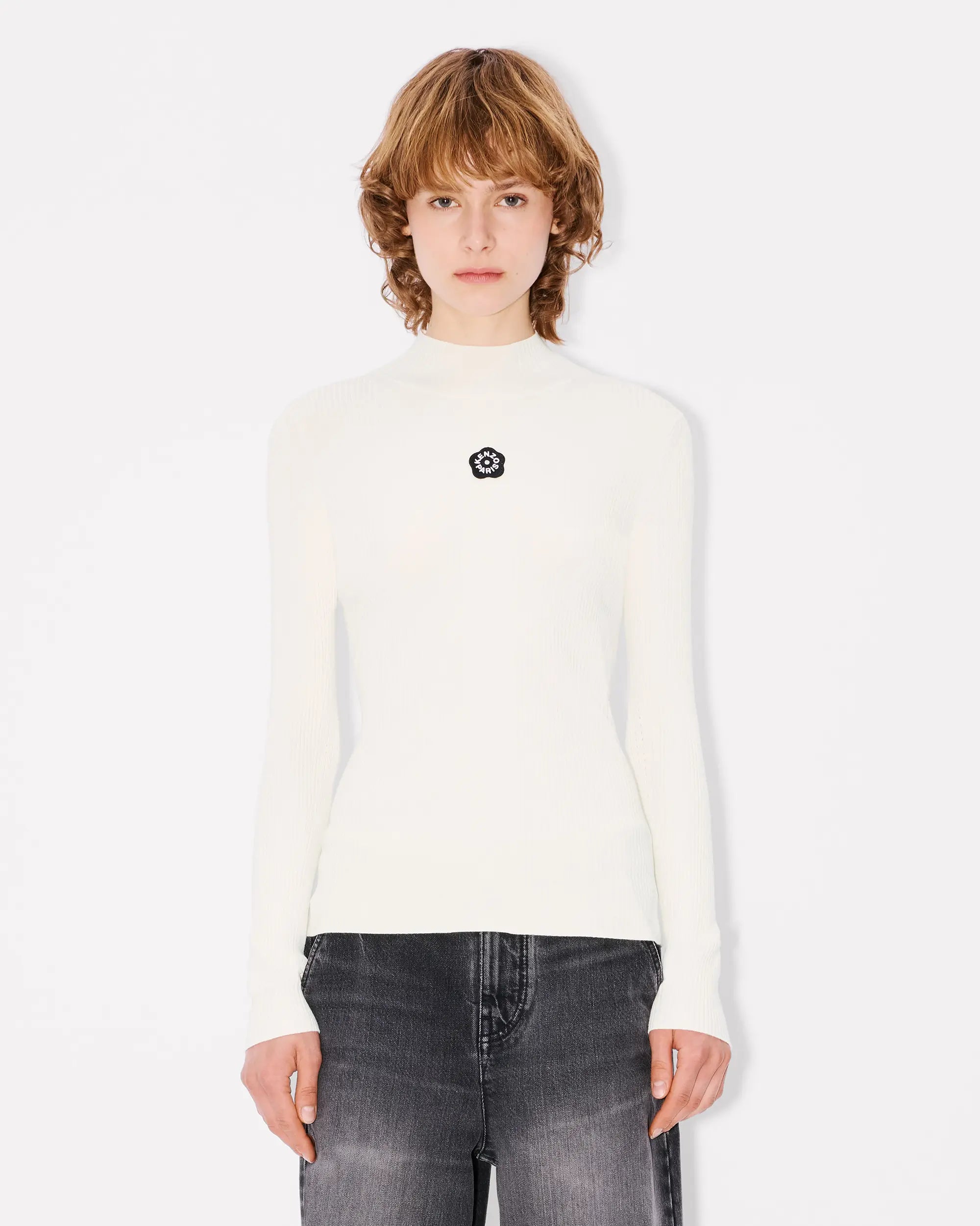 Kenzo Sweater Ladies Logo White-AL Capone Premium