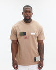 Givenchy T-Shirt Toil Blanche Logo Beige-Camel