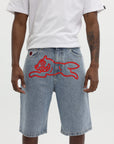 Icecream Running Dog Shorts Light Wash Blue