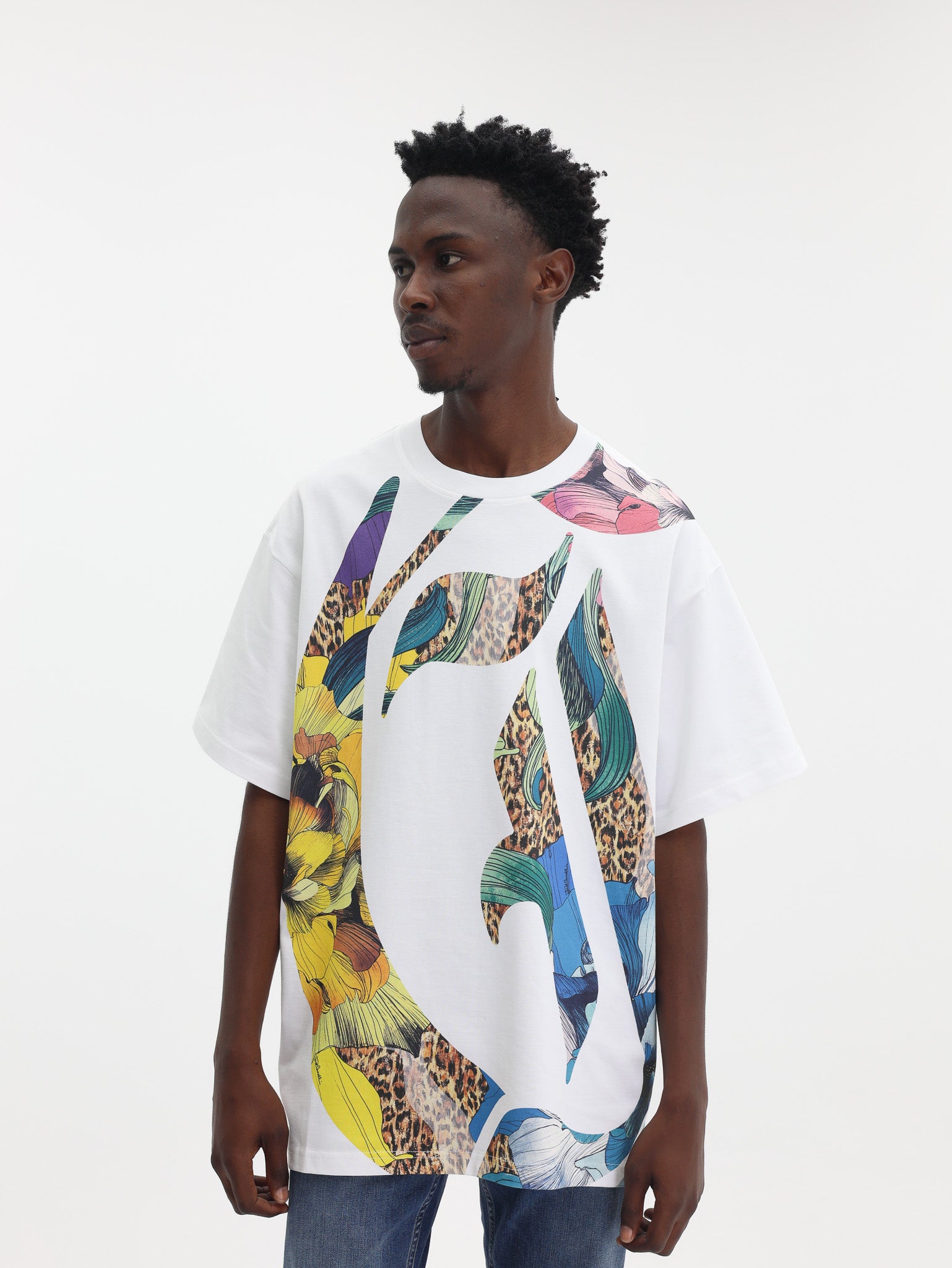 Just Cavalli T-Shirt Maxi CJ Flower White-AL Capone Premium