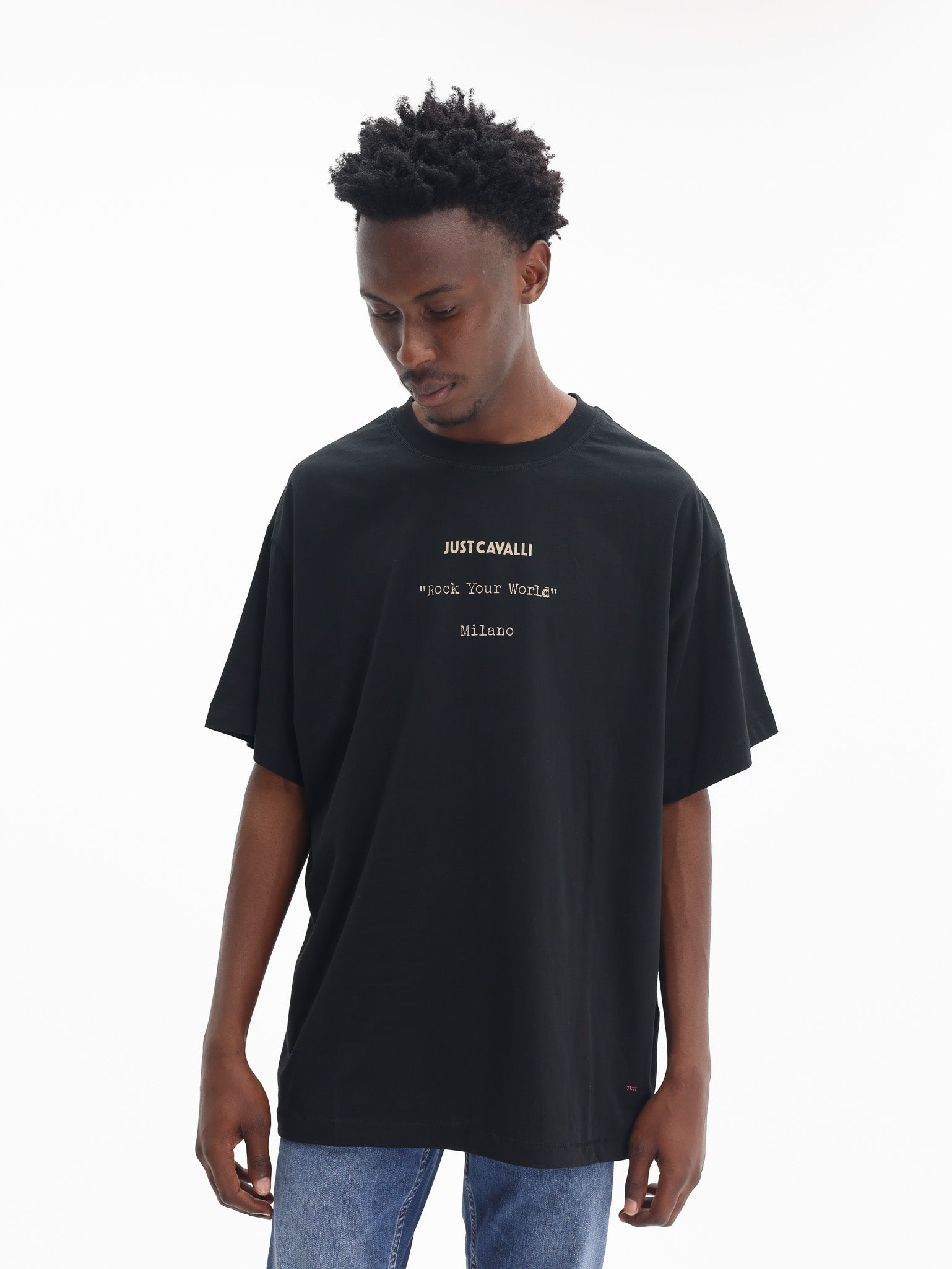 Just Cavalli T-Shirt Flames Black-AL Capone Premium