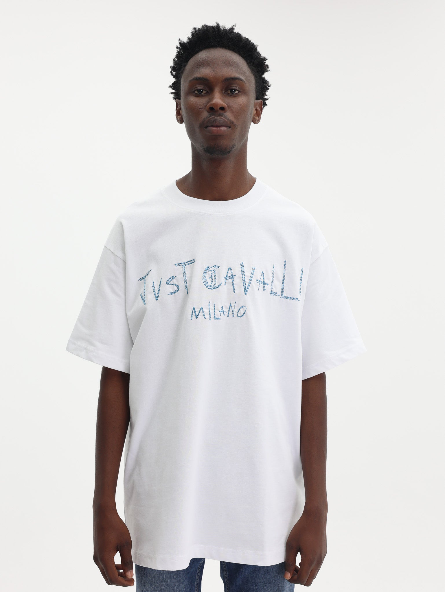 Just Cavalli T-Shirt Embroidery Logo White-AL Capone Premium