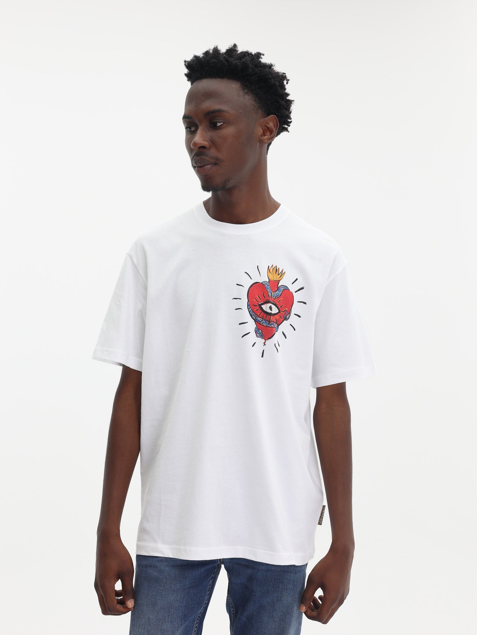 Just Cavalli T-Shirt Small Heart Tattoo White-AL Capone Premium
