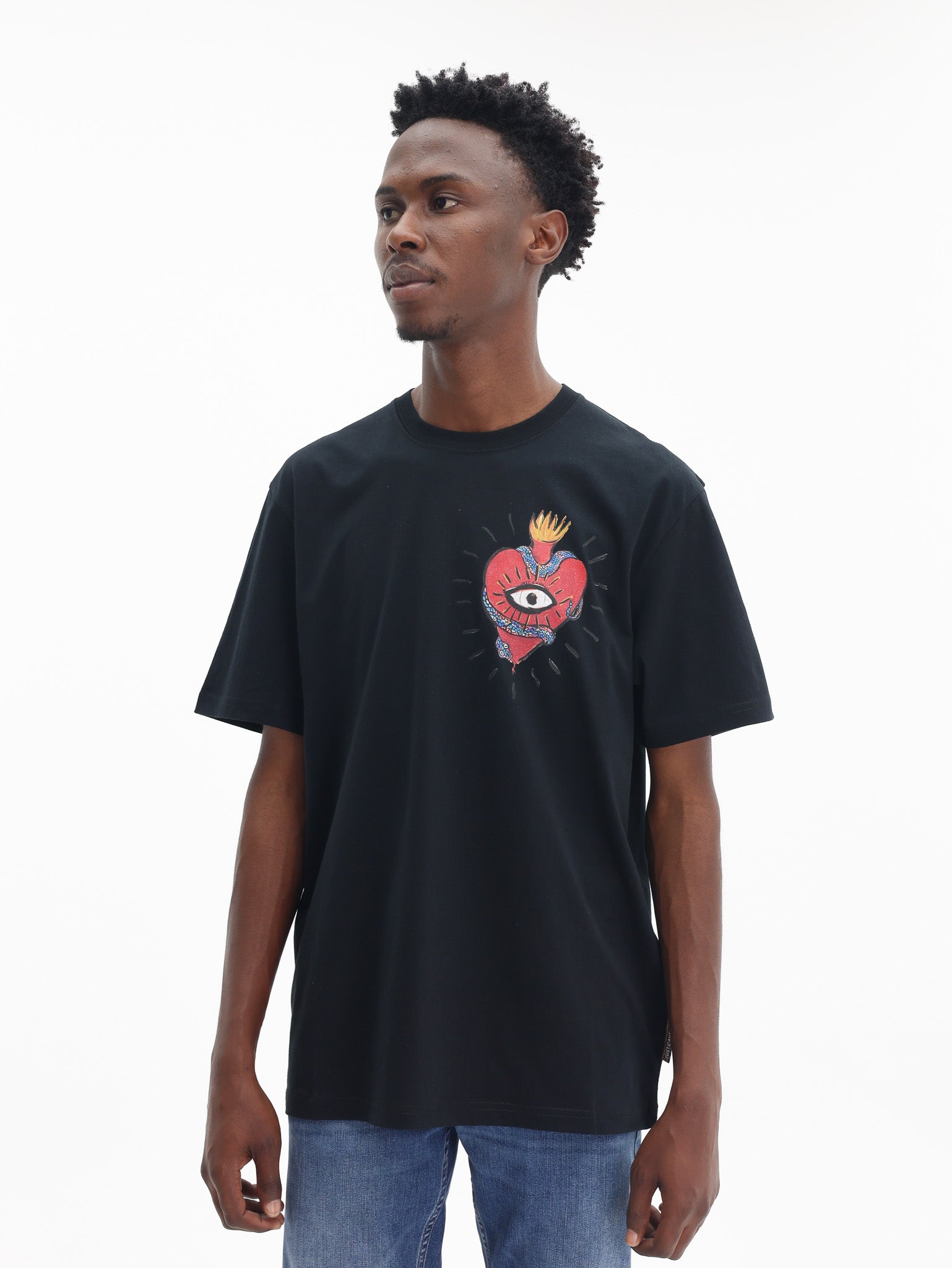 Just Cavalli T-Shirt Small Heart Tattoo Black-AL Capone Premium