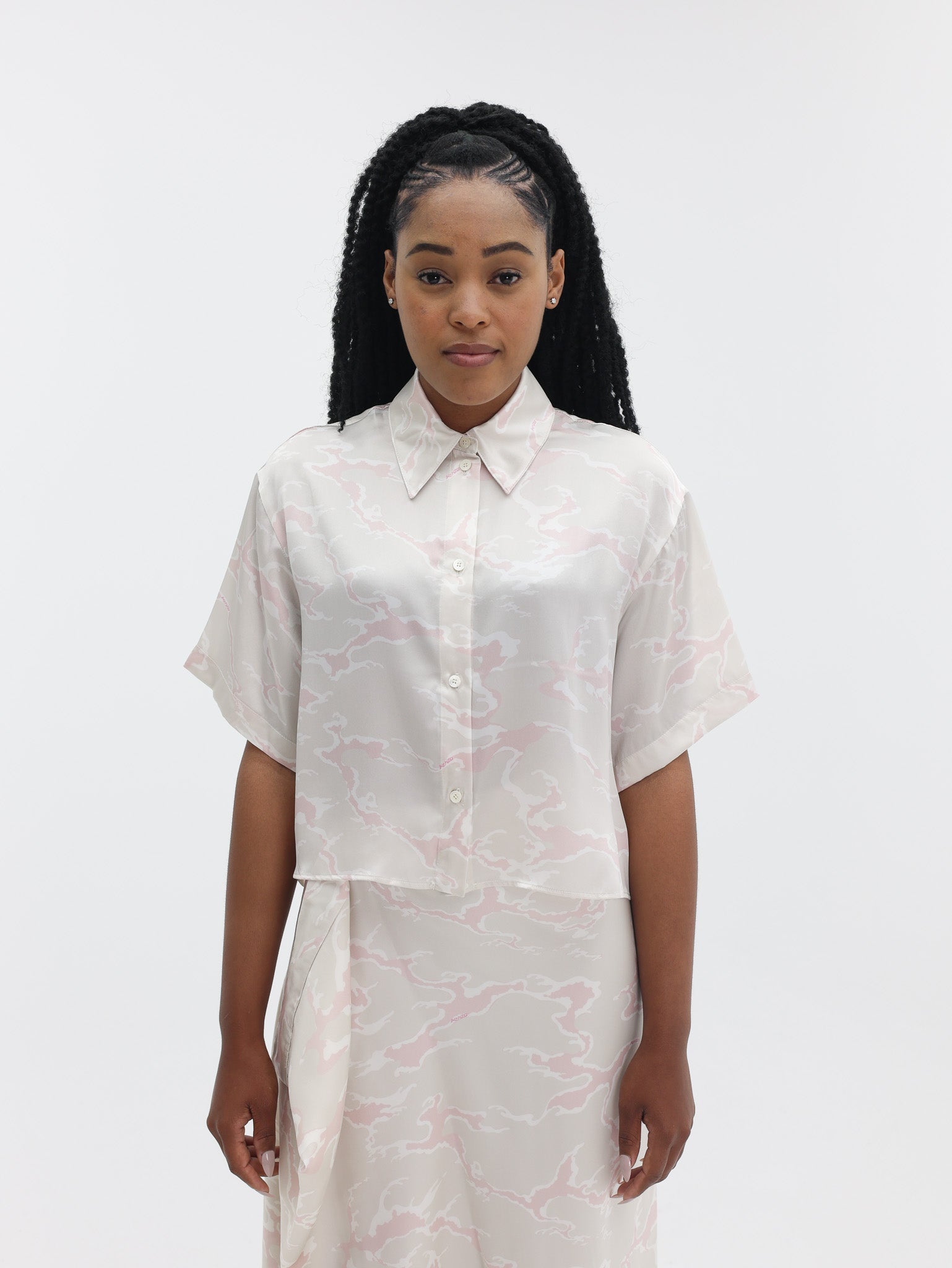 Kenzo Shirt SC Woven Silk Pearl Grey-AL Capone Premium