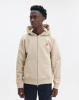Kenzo Zip Up Hoodie Elephant Logo Beige