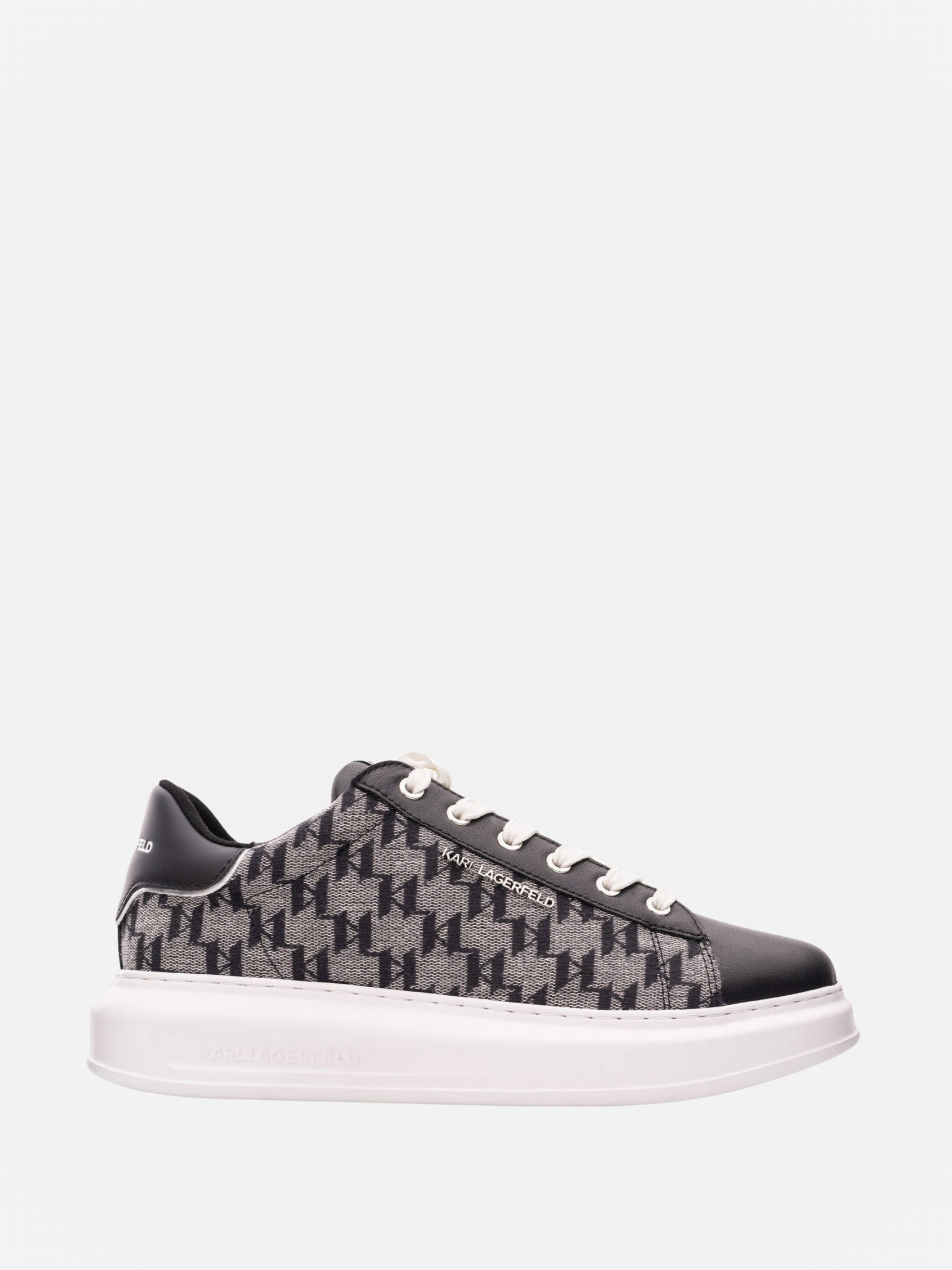 Karl Lagerfeld KL561 Sneaker Jacquard Lo Lace Black Leather & Textile-AL Capone Premium