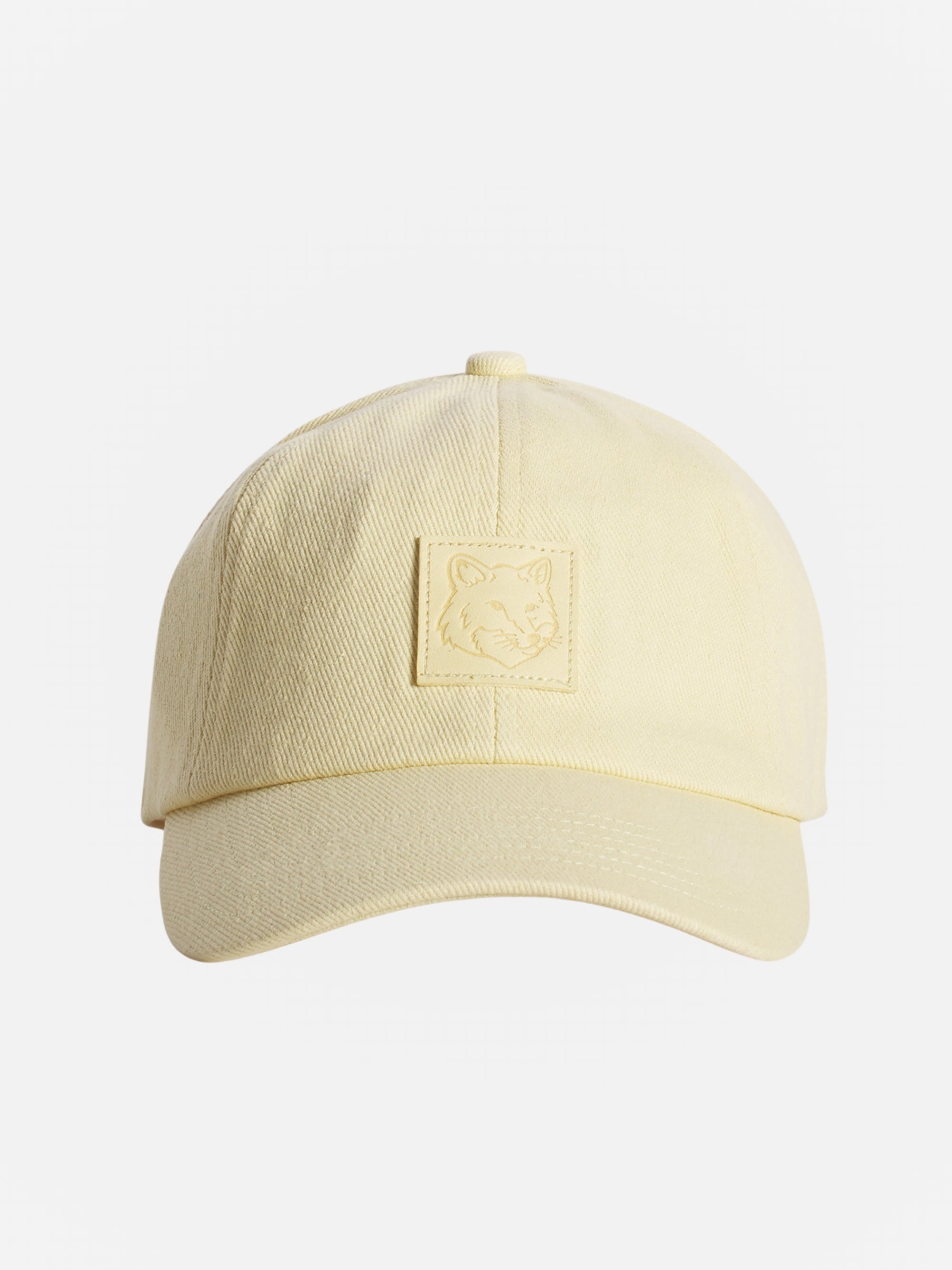 Maison Kitsune Cap Bold Fox Head Leather Patch 6P Cream-AL Capone Premium