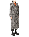 Msgm Coat Printed Black