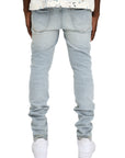 Purple Jeans Skinny Fade Distressed Light Indigo