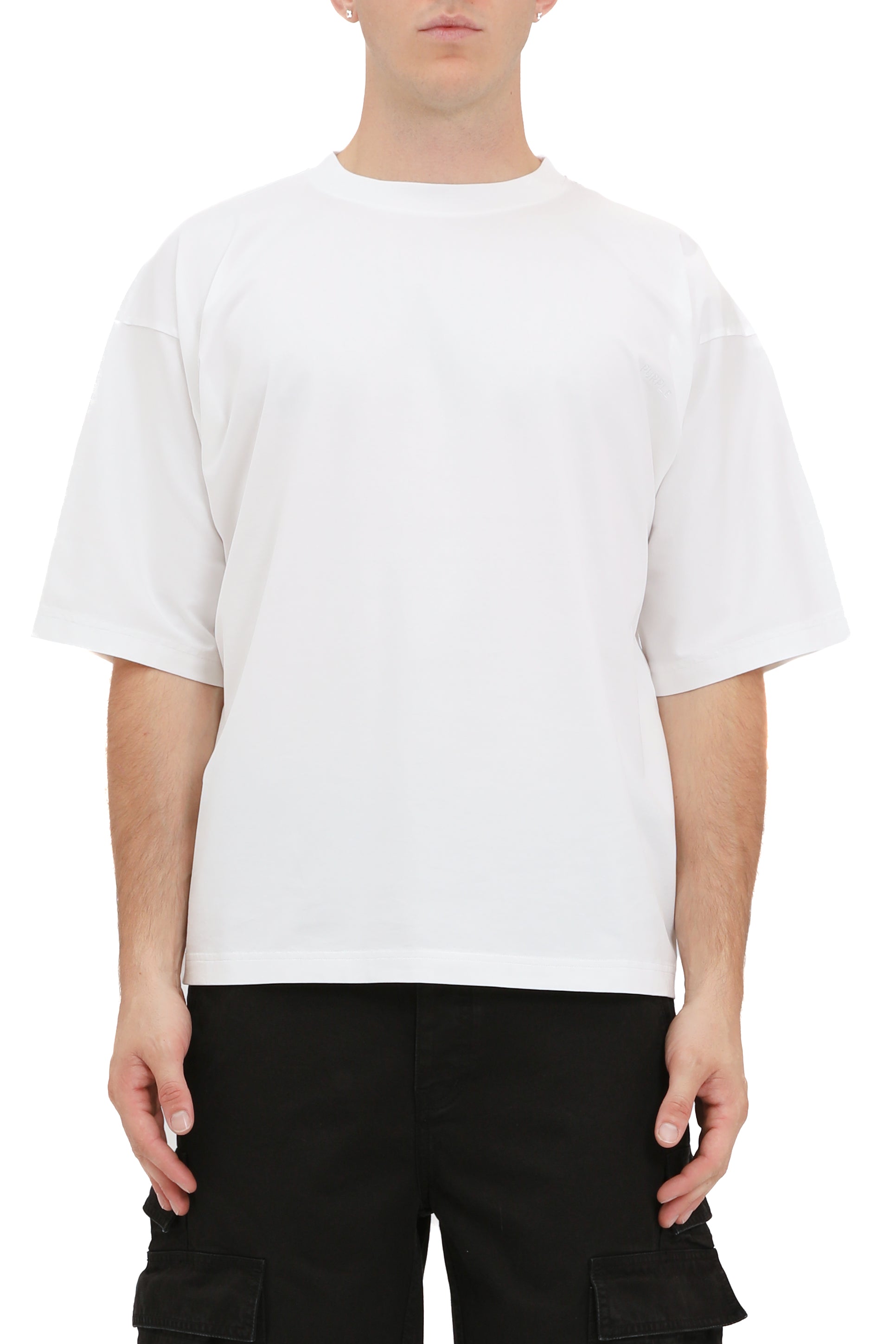 Purple T-Shirt Mercerized White-AL Capone Premium