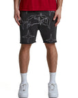 Purple Shorts Crystal Star Black