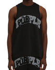Purple T-Shirt Mesh Tank Black