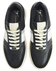 Giuseppe Zanotti Sneakers Z68 White Stripe Suede Front Black