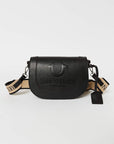 True Religion Stitched Horseshoe Flap Bag Black