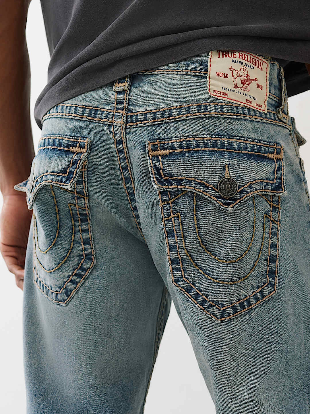 True Religion Jeans Ricky Super T Flap 34In Alley Loop Light Wash