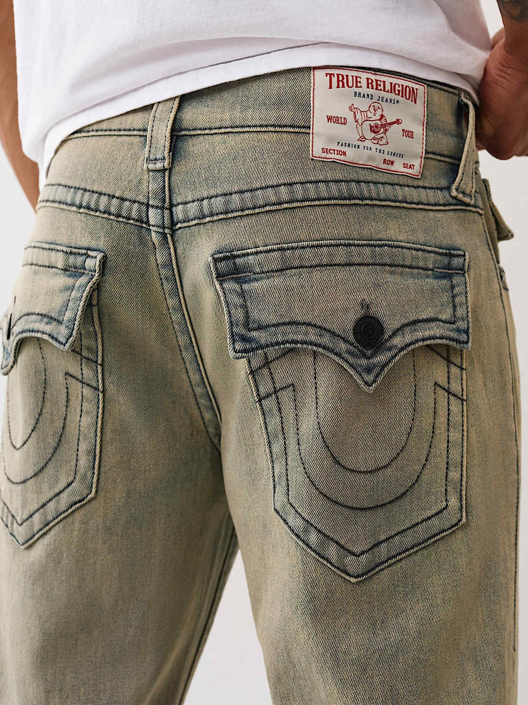 True Religion Jeans Ricky Sn Flap 34In Corona Borealis Grey Wash