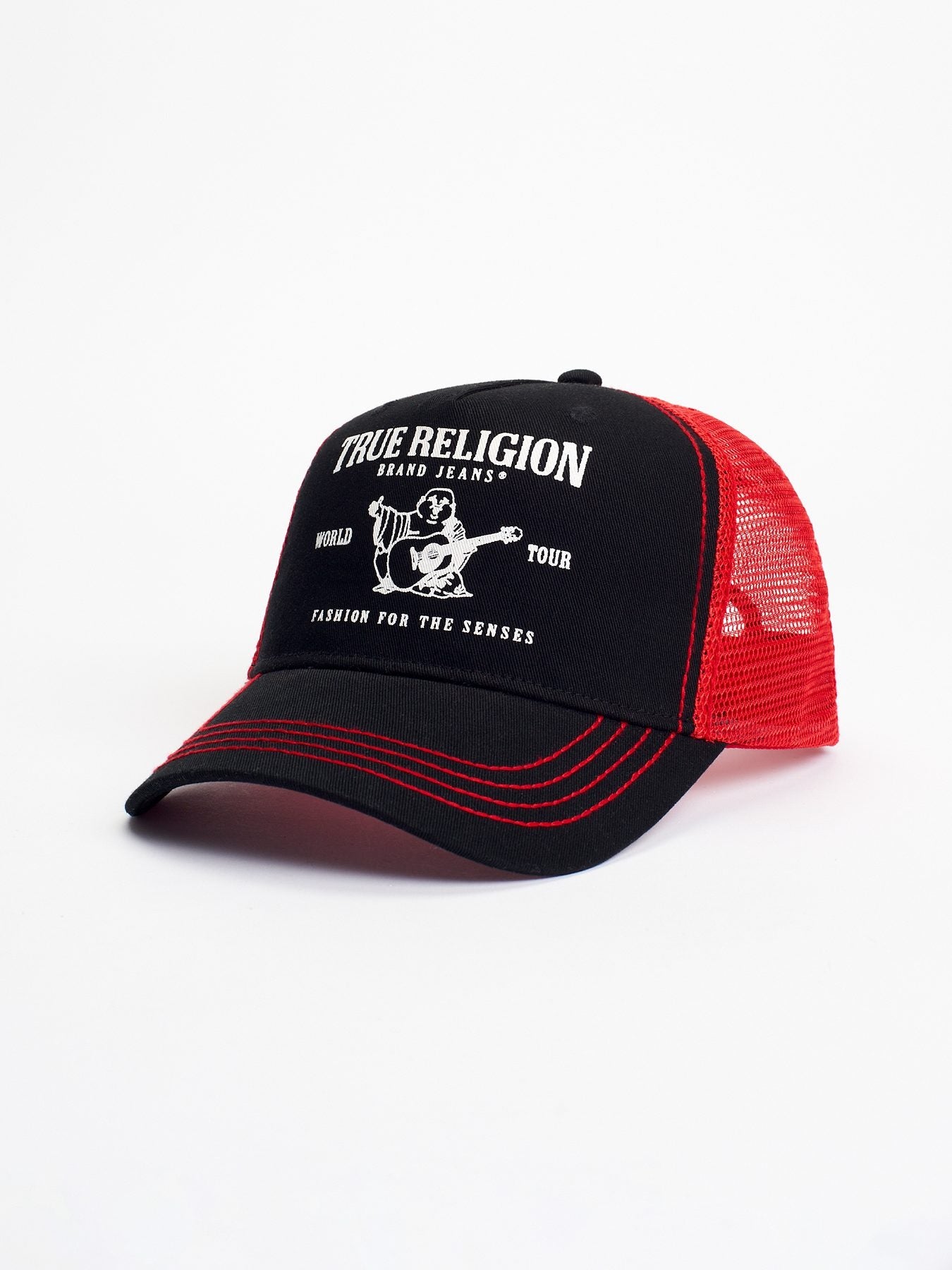 True Religion Srs Colorblock Trucker Cap Black / Red - AL Capone