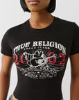 True Religion Og Crystal Buddha Bby Crew Tee Jet Black