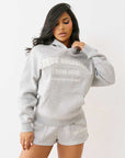 True Religion Patched Boyfriend Hoodie Heather Grey