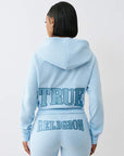 True Religion Tr Terry V Notch Hoodie Cerulean Blue