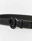 True Religion Hs Script Studded Belt Black