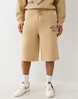 True Religion Long Sweatshorts Travertine