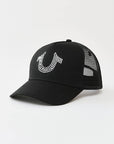 True Religion Crystal Trucker Cap Jet Black
