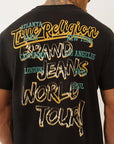 True Religion Ss Crinkle Paint Tee Jet Black