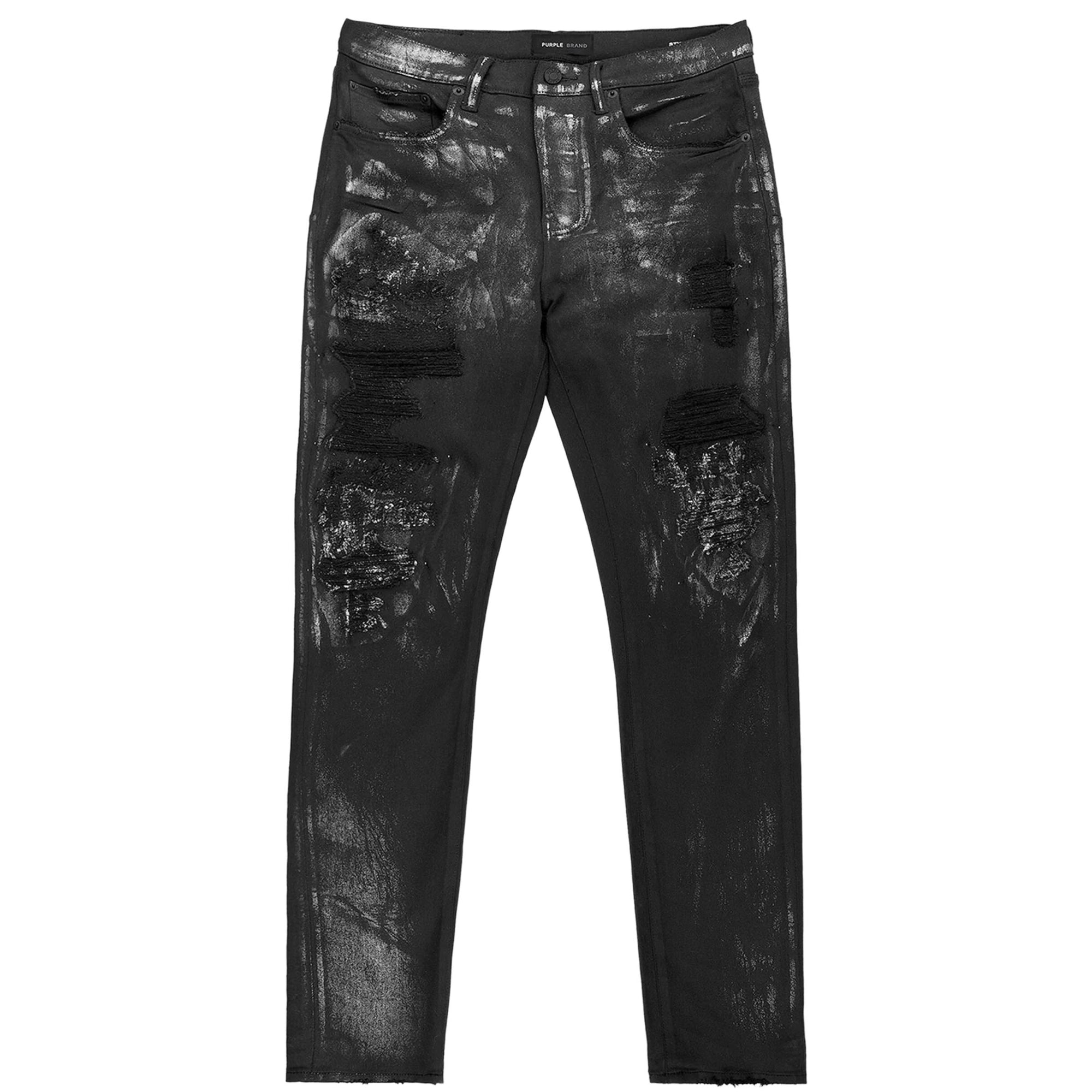 Purple Jeans Rip Design Black-AL Capone Premium