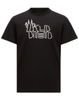 Moncler T-Shirt Curved Logo Black-White