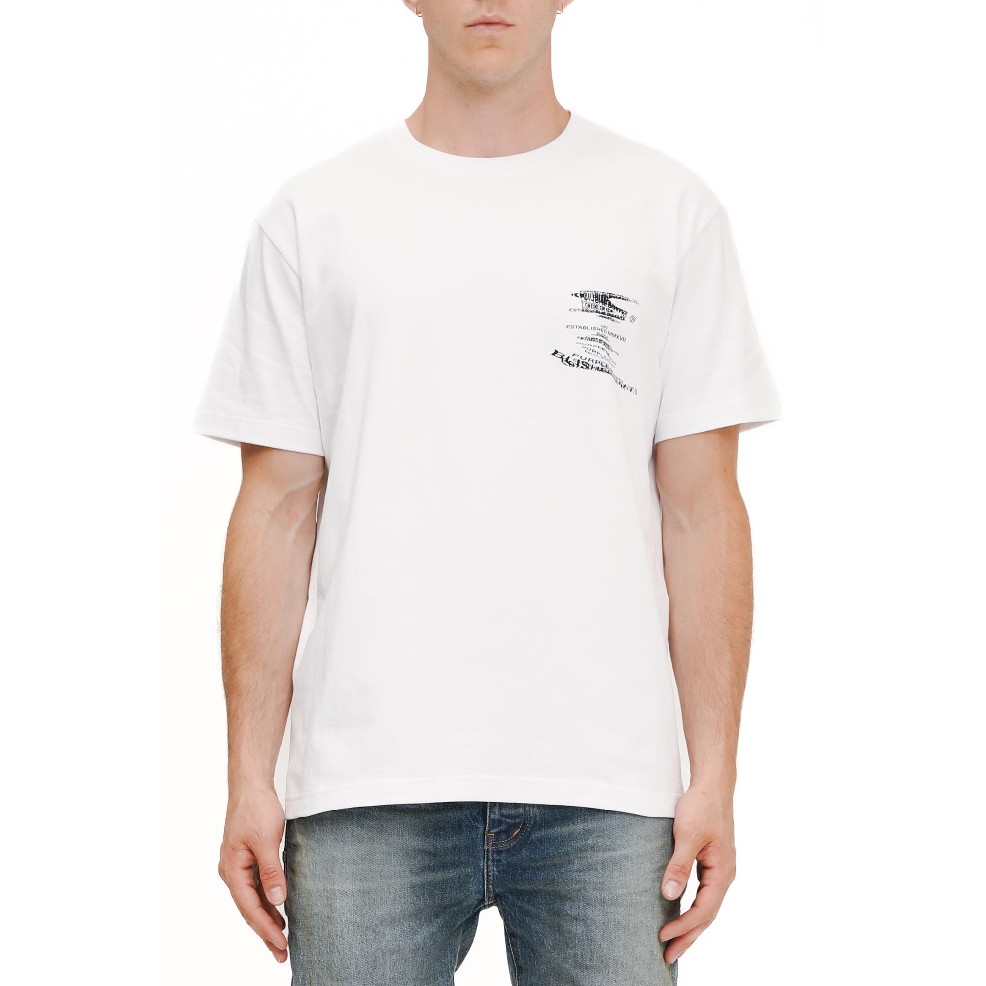 Purple T-Shirt Wavelenght Logo White-AL Capone Premium