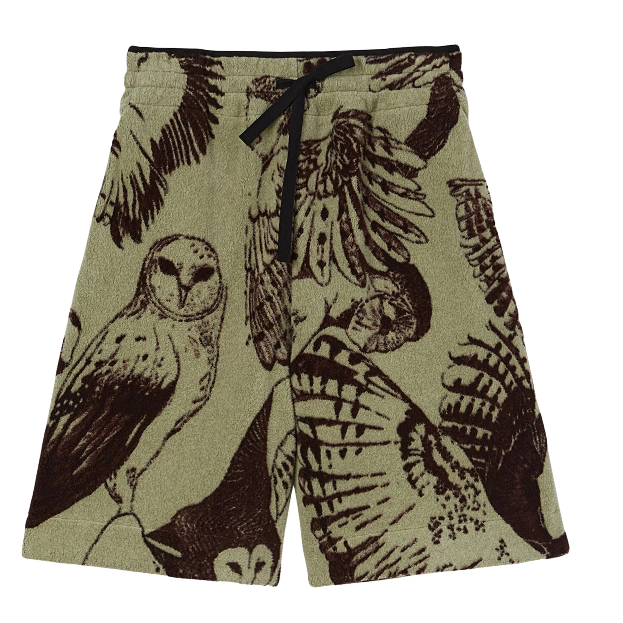 Jil Sander Shorts Allover Owl Print Khaki-Brown-AL Capone Premium