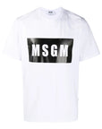 Msgm T-Shirt Big Logo White-Black