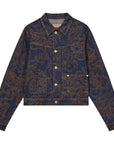 Kenzo Jacket Allover Print Denim Blue-Brown
