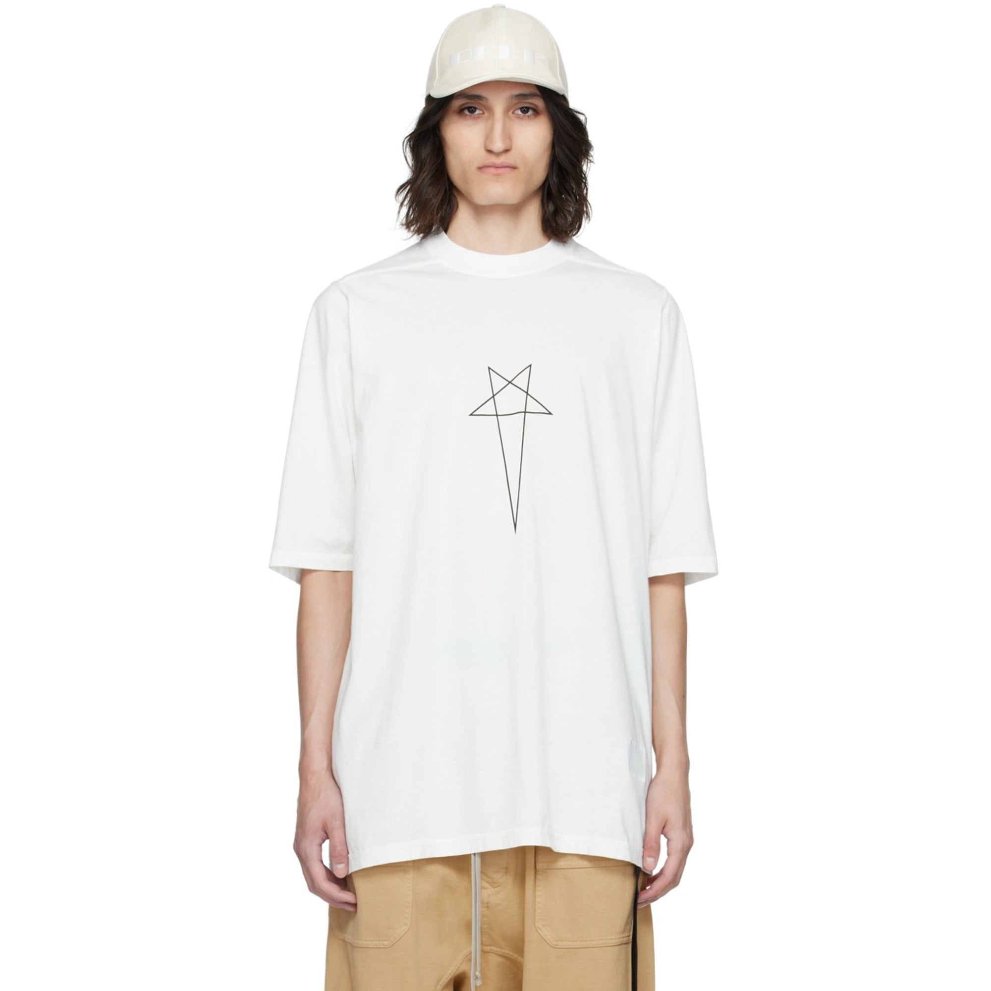 Rick Owens T-Shirt Pyramid Logo White-AL Capone Premium