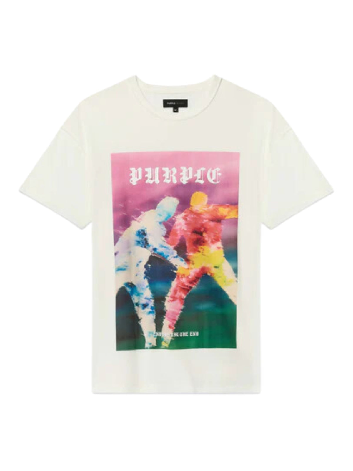 Purple T-Shirt Graphic Print White-Multi Colour-AL Capone Premium
