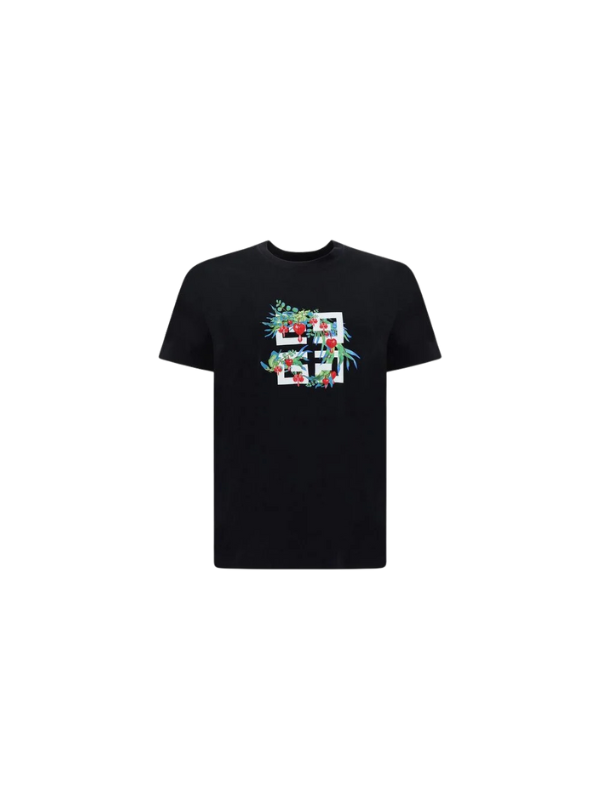Givenchy T-Shirt Block Flower Logo Black-AL Capone Premium
