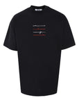 Msgm T-Shirt Four Line Embroidery Black-AL Capone Premium
