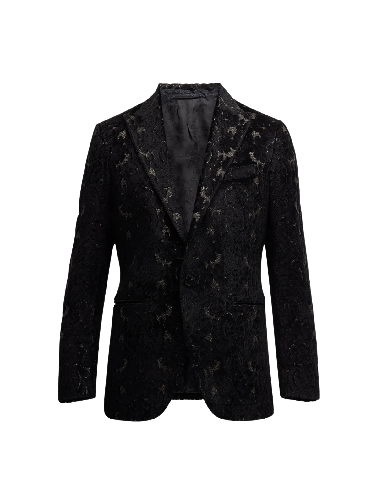 Retro Jacket Evening Allover Pailsey Print Black-AL Capone Premium