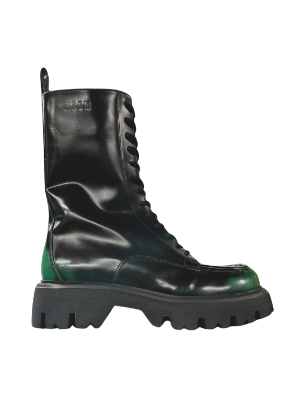 Msgm Boots Scarpa Uomo Black-Green-AL Capone Premium